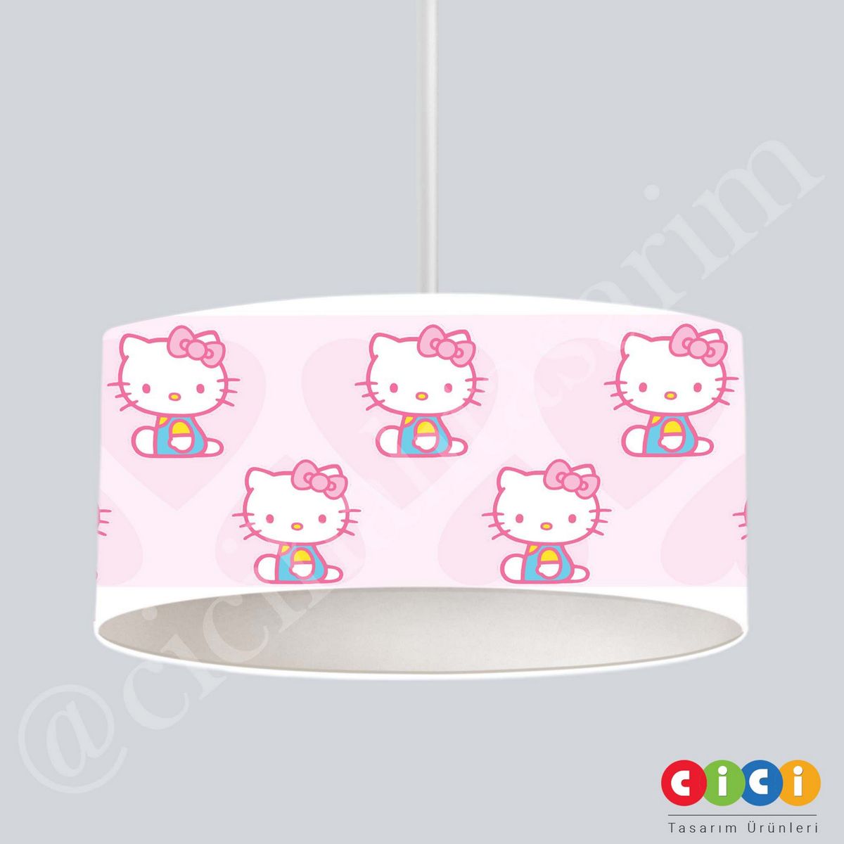 Hello Kitty ve Kalpler Çocuk Odası Perdesi