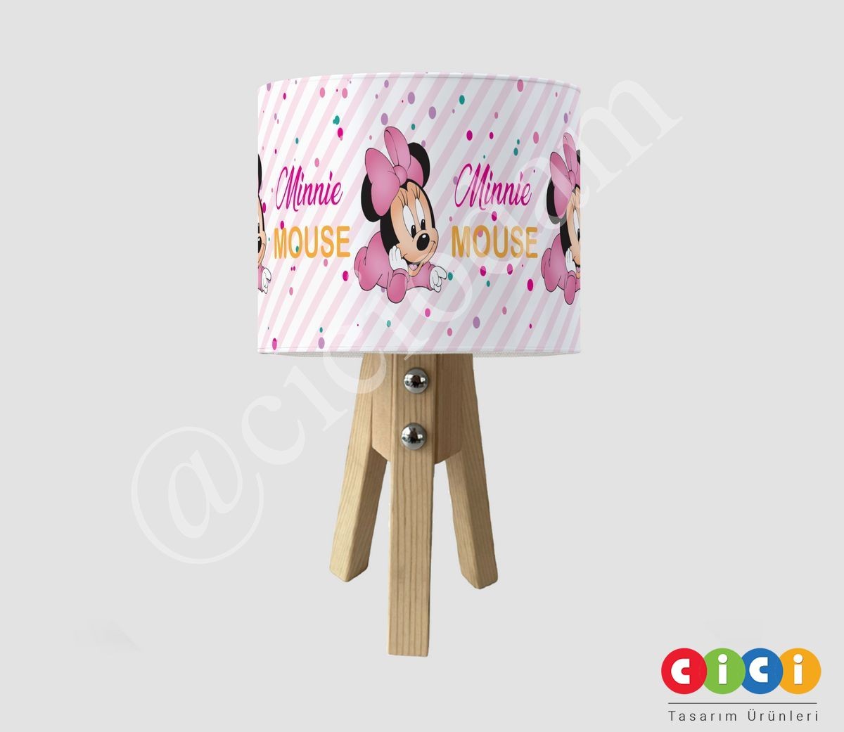 Minnie Mouse ve Puantiyeler Çocuk Odası Abajur