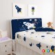 Space Roket Astronot Ayıcık ve Gezegenler Uzay 360 Nevresim