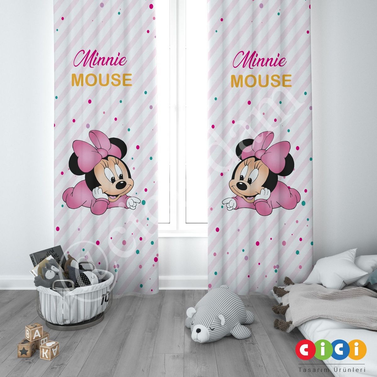 Minnie Mouse ve Puantiyeler Çocuk Odası Avize