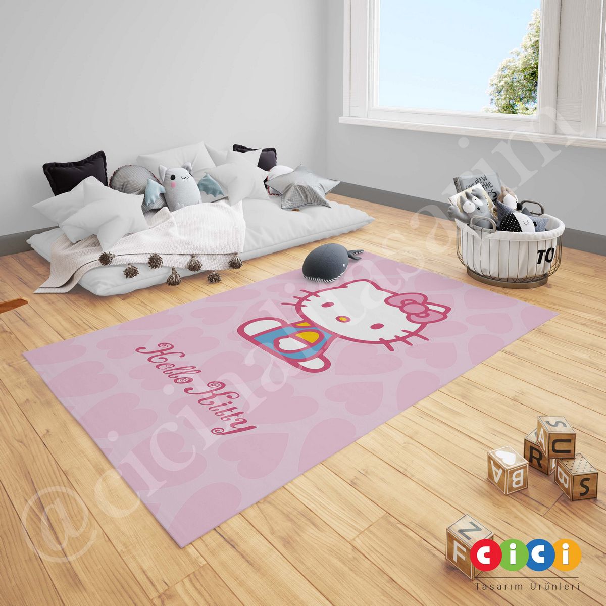 Hello Kitty ve Kalpler Nevresim