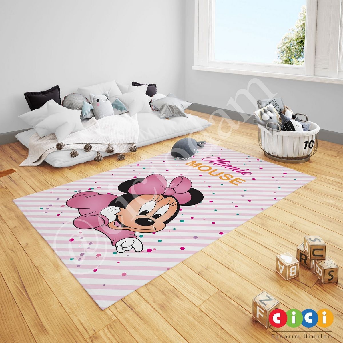 Minnie Mouse ve Puantiyeler Çocuk Odası Avize