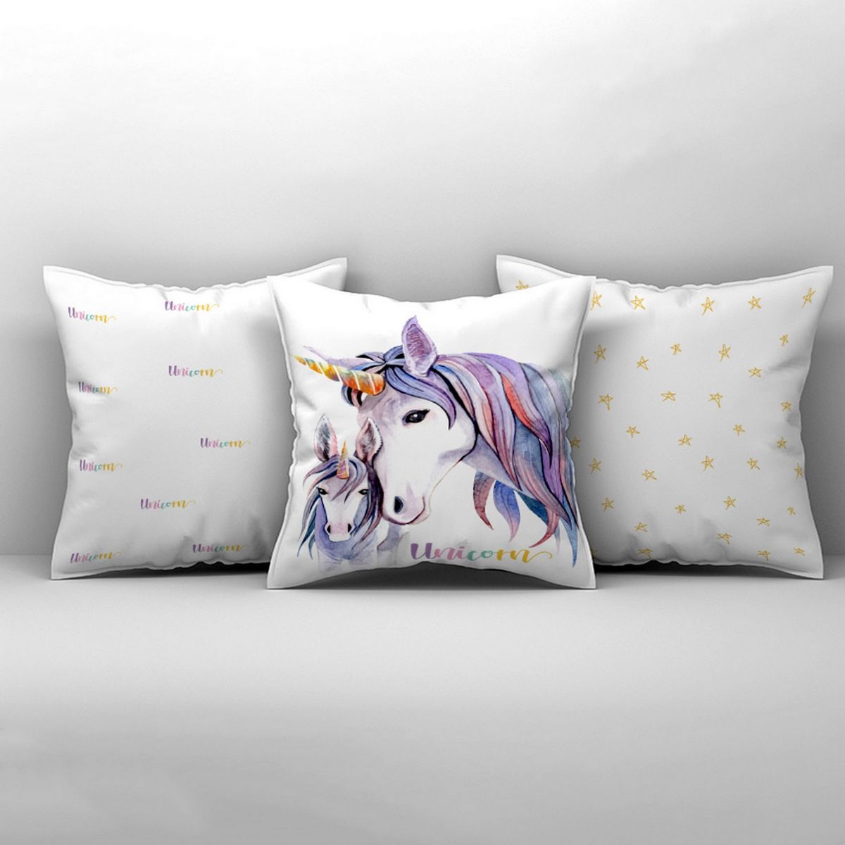 Yavru Unicorn Annesi ve Yıldızlar Nevresim