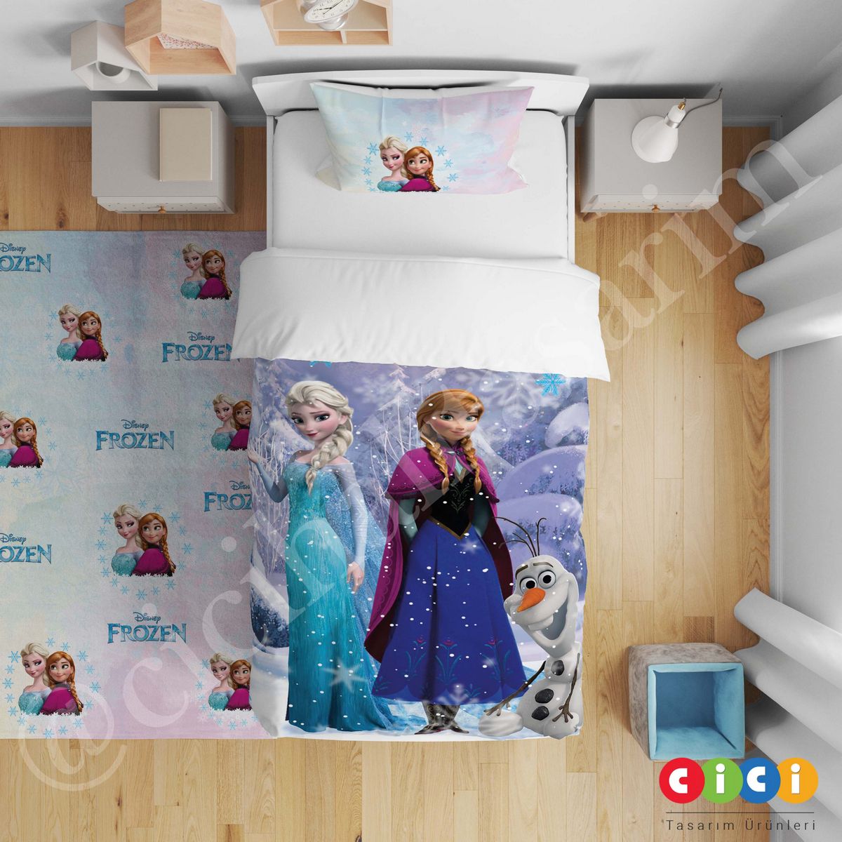 Frozen Elsa ve Anna Kırlent Kılıfı